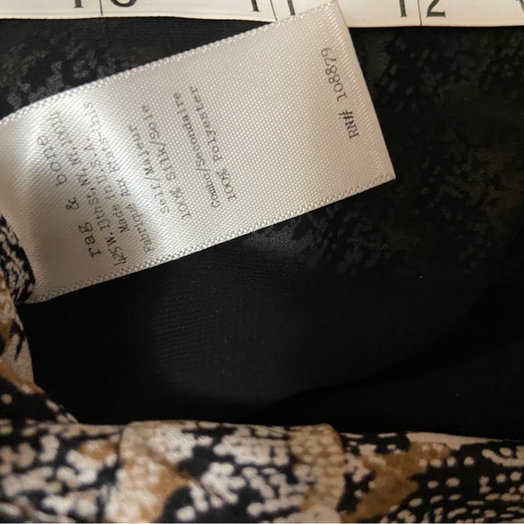 Rag & Bone printed silk High Low Sleeveless Blouse Tank Top Black Cream Sheer - Picture 8 of 9